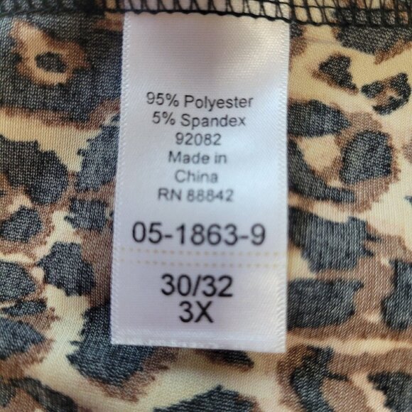 Ellos Plus Size 3X Fit And Flare Knit Pullover Leopard Dress Sleeveless Stretchy - Picture 5 of 10